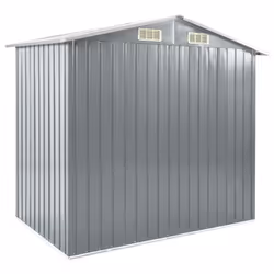 vidaXL Garden Shed with Rack Grey Iron Outdoor Storage House Tool Building - Additional view 5