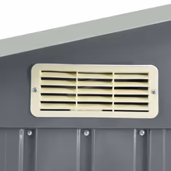 vidaXL Garden Shed with Rack Grey Iron Outdoor Storage House Tool Building - Additional view 6