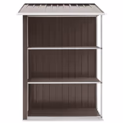 vidaXL Garden Shed with Rack Brown Iron Outdoor Storage House Tool Building - Additional view 5