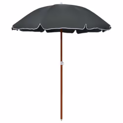 vidaXL Garden Parasol with Steel Pole Sunshade Outdoor Umbrella Anthracite