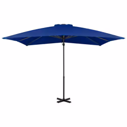 vidaXL Cantilever Garden Parasol with Aluminium Pole Shade Umbrella Azure Blue