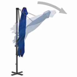 vidaXL Cantilever Garden Parasol with Aluminium Pole Shade Umbrella Azure Blue - Additional view 4