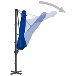 vidaXL Cantilever Garden Parasol with Aluminium Pole Umbrella Azure Blue - Additional view 4
