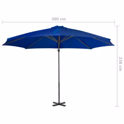 vidaXL Cantilever Garden Parasol with Aluminium Pole Umbrella Azure Blue - Additional view 7