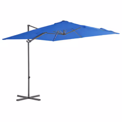vidaXL Cantilever Garden Parasol with Steel Pole Outdoor Umbrella Azure Blue