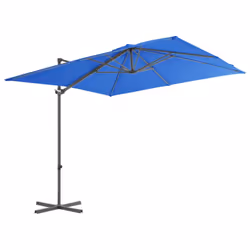 vidaXL Cantilever Garden Parasol with Steel Pole Outdoor Umbrella Azure Blue