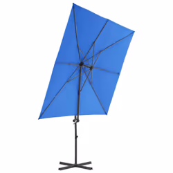 vidaXL Cantilever Garden Parasol with Steel Pole Outdoor Umbrella Azure Blue