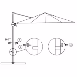 vidaXL Cantilever Garden Parasol with Steel Pole Outdoor Umbrella Azure Blue - Additional view 7