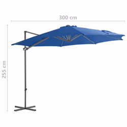 vidaXL Cantilever Garden Parasol with Steel Pole Outdoor Umbrella Azure Blue - Additional view 8