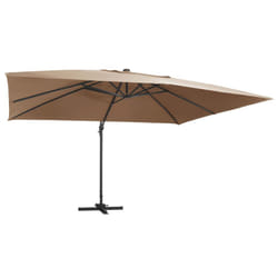 vidaXL Cantilever Umbrella with LED Lights Garden Sunshade Outdoor Parasol - taupe