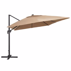 vidaXL Cantilever Umbrella with LED Lights Garden Sunshade Outdoor Parasol - taupe