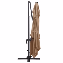 vidaXL Cantilever Umbrella with LED Lights Garden Sunshade Outdoor Parasol - taupe - Additional view 4
