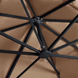 vidaXL Cantilever Umbrella with LED Lights Garden Sunshade Outdoor Parasol - taupe - Additional view 5