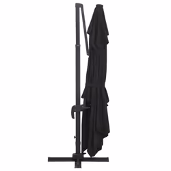 vidaXL Cantilever Umbrella with LED Lights Garden Sunshade Outdoor Parasol - black - Additional view 4