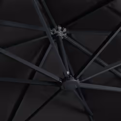 vidaXL Cantilever Umbrella with LED Lights Garden Sunshade Outdoor Parasol - black - Additional view 5