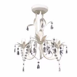 vidaXL 2x Crystal Pendant Ceiling Lamp Chandeliers Elegant White Indoor Lamp