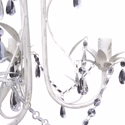 vidaXL 2x Crystal Pendant Ceiling Lamp Chandeliers Elegant White Indoor Lamp - Additional view 4