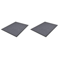 vidaXL 2x PVC Door Mats Indoor Use Non-skid Safety Mat Grey Front Door Mat
