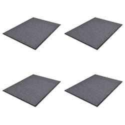 vidaXL 4x PVC Door Mats Indoor Use Non-skid Safety Mat Grey Front Door Mat