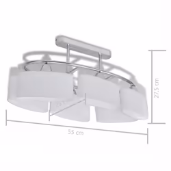 vidaXL 4x Ceiling Lamp with Ellipsoid Glass Shades E14 Lighting Bedroom Office - Additional view 5