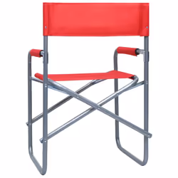 vidaXL 2x Director's Chairs Steel Red Outdoor Garden Folding Seating Chair - Additional view 4