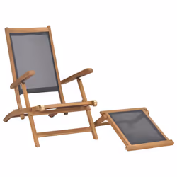 VidaXL 47410 outdoor chair Terrace Padded seat Teak Black - Additional view 6