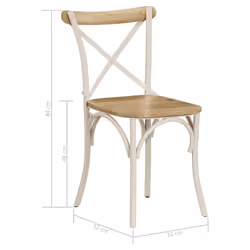 vidaXL 4x Solid Mango Wood Cross Chairs Steel Frame White Open Crossed Back - Additional view 10