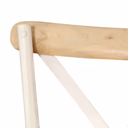 vidaXL 4x Solid Mango Wood Cross Chairs Steel Frame White Open Crossed Back - Additional view 6