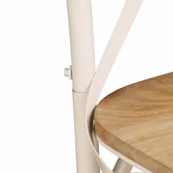 vidaXL 4x Solid Mango Wood Cross Chairs Steel Frame White Open Crossed Back - Additional view 7