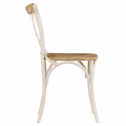 vidaXL 6x Solid Mango Wood Cross Chairs Steel Frame White Open Crossed Back - Additional view 5