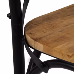 vidaXL 4x Solid Mango Wood Cross Chairs Steel Frame Black Open Crossed Back - Additional view 10