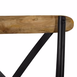vidaXL 4x Solid Mango Wood Cross Chairs Steel Frame Black Open Crossed Back - Additional view 8