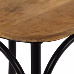 vidaXL 4x Solid Mango Wood Cross Chairs Steel Frame Black Open Crossed Back - Additional view 9