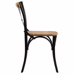 vidaXL 6x Solid Mango Wood Cross Chairs Steel Frame Black Open Crossed Back - Additional view 4