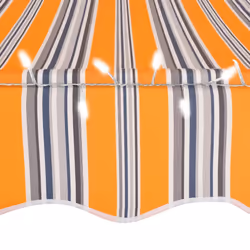 vidaXL Manual Retractable Awning with LED 300cm Yellow and Blue Folding Canopy - Additional view 4