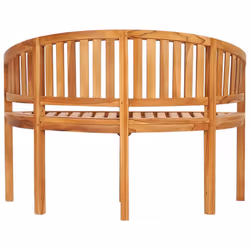 vidaXL Solid Teak Wood Banana Bench 120cm Patio Bench Outdoor Seating Garden