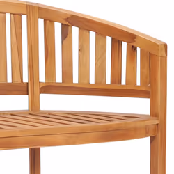 vidaXL Solid Teak Wood Banana Bench 120cm Patio Bench Outdoor Seating Garden - Additional view 4