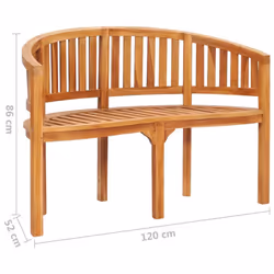 vidaXL Solid Teak Wood Banana Bench 120cm Patio Bench Outdoor Seating Garden - Additional view 6