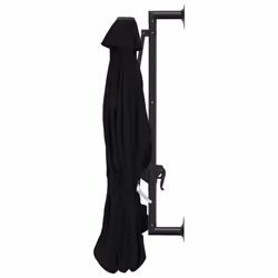 vidaXL Wall-Mounted Garden Parasol with Metal Pole Outdoor Umbrella Black - Additional view 4