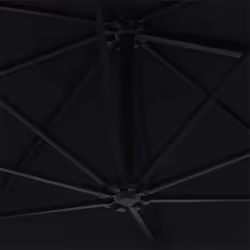 vidaXL Wall-Mounted Garden Parasol with Metal Pole Outdoor Umbrella Black - Additional view 6