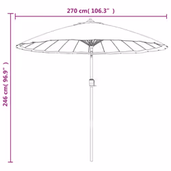 vidaXL Garden Parasol with Aluminium Pole Sunshade Outdoor Umbrella Green - Additional view 7