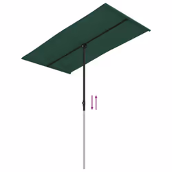 vidaXL Garden Parasol with Aluminium Pole Sunshade Outdoor Umbrella Green - Additional view 7