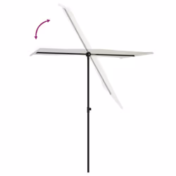 vidaXL Garden Parasol with Aluminium Pole Sunshade Outdoor Umbrella Sand White - Additional view 11