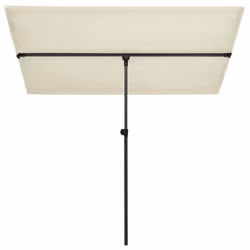 vidaXL Garden Parasol with Aluminium Pole Sunshade Outdoor Umbrella Sand White - Additional view 2