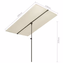 vidaXL Garden Parasol with Aluminium Pole Sunshade Outdoor Umbrella Sand White - Additional view 6