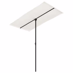 vidaXL Garden Parasol with Aluminium Pole Sunshade Outdoor Umbrella Sand White - Additional view 7
