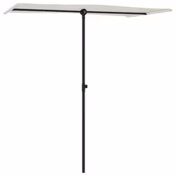 vidaXL Garden Parasol with Aluminium Pole Sunshade Outdoor Umbrella Sand White - Additional view 8