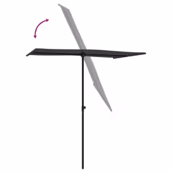vidaXL Outdoor Parasol with Aluminium Pole Garden Patio Umbrella Canopy Shade - black - Additional view 5