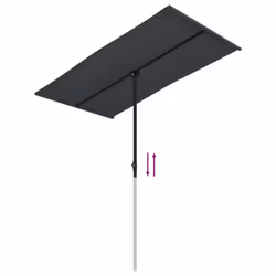 vidaXL Outdoor Parasol with Aluminium Pole Garden Patio Umbrella Canopy Shade - black - Additional view 6