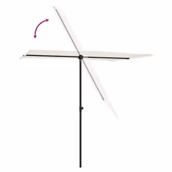 vidaXL Garden Parasol with Aluminium Pole Sunshade Outdoor Umbrella Sand White - Additional view 11